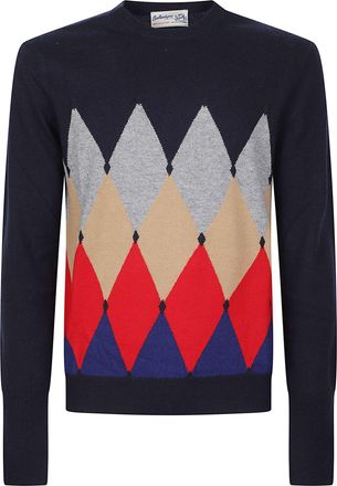 Ballantyne Classic Diamond Diamond Pattern Cashmere Sweater
