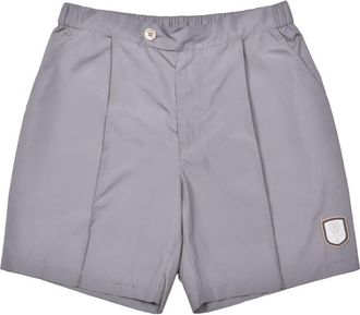 Brunello Cucinelli Gray Tailored Shorts With Logo Patch, Size X-Small