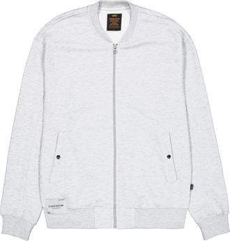 Alpha Industries Bomberjacke ALPHA INDUSTRIES Studio Edition Fleece Bomber, Herren, Gr. XXL, grau (pastel grau melange), Obermaterial: 80% Baumwolle, 20% Polyester, Ja