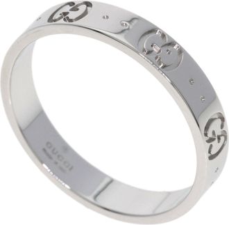 Gucci Silver White Gold (18K) Band Ring (Pre-Owned)