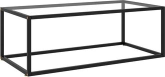 vidaXL Mesa De Centro Negra Con Vidrio Templado 100x50x35 Cm Vidaxl