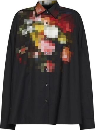 Dries Van Noten Overhemden - Dames - Overhemden - Zwart - S - Katoen - Overhemden