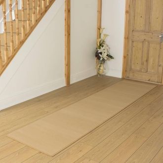 Runrug Hallway Carpet Runner Rug - Soft & Comfy, 9mm - Plain in Beige | Size: 200 cm x 150 cm