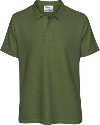 MC2 Saint Barth Linen 52 Military Polo - Heren - Polos - Groen - L - Linnen - Tops