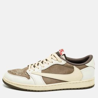 Air Jordan s Multicolor Leather Jordan 1 Retro Low Og Sp Travis Scott Reverse Mocha Sneakers