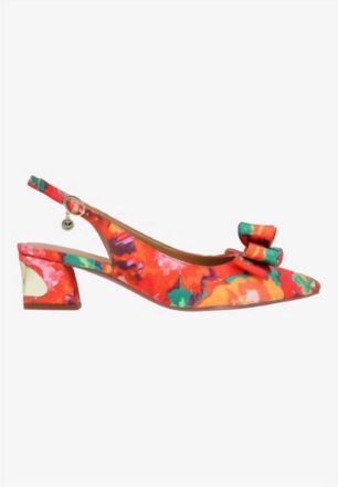 J. Rene&eacute; Womens Kimma Sling Back Pumps In Orange/red Multi Floral
