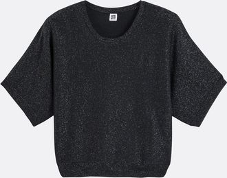 La Redoute Collections Trui met ronde hals in glanzend fijn tricot