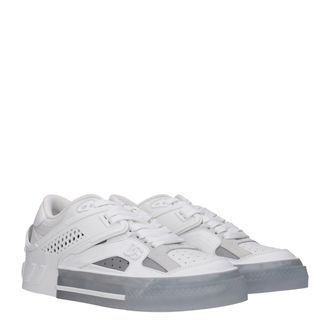 Dolce & Gabbana Mens White Leather Low Top Sneakers