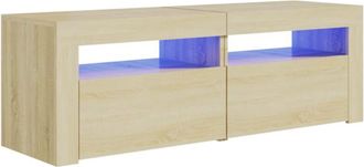vidaXL Vidaxl - tv Cabinet with led Lights Sonoma Oak 120x35x40 cm