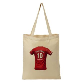 Unigift Personalised Gift - West Bridgford 79 80 Football Fan Tote Shopping Bag (Red Jersey Design) Custom Name - Nottingham NG2 Club