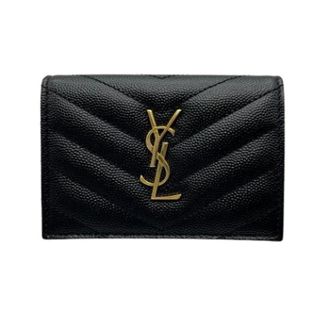 Saint Laurent Pre-owned Vintage Business card case - Dames - Pre-owned - Zwart - Maat: ONE Size Leer