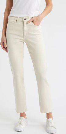 Mavi New York High Waist Straight Leg Crop Jeans in Beige Classic Blue at Nordstrom, Size 27 28