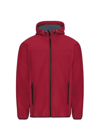 Trigema Softshelljacke TRIGEMA TRIGEMA Klassische Softshell-Kapuzenjacke, Herren, Gr. XXL, rot (rubin), 88% Polyamid, 12% Elasthan, Jacken Softshelljacke