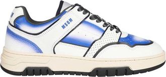 Msgm Lage leren sneakers- ronde neus - Heren - Sneakers - Veelkleurig - 42 EU - Leer - Schoenen