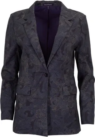 Lords of Harlech Paisley Explosion Womens Tailored Blazer in Paisley Explosion Black at Nordstrom, Size 14
