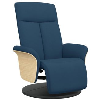 vidaXL Sill&oacute;n Reclinable Con Reposapi&eacute;s Tela Azul Vidaxl