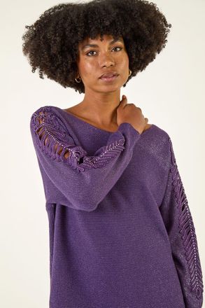 Roman Shimmer Leaf Knit Jumper