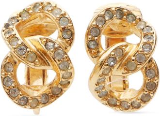 Dior Orecchini a clip con strass anni 2000 - Oro