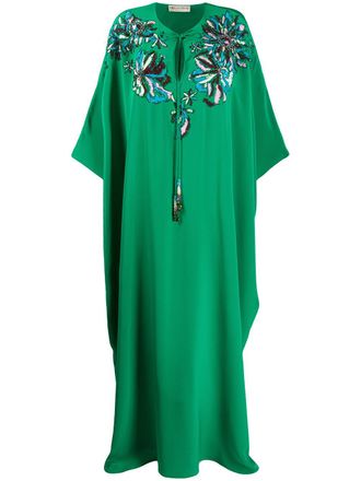 Pucci long beaded kaftan - women - Silk - OS - Green