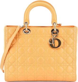 Dior Lady Dior Bag Cannage Quilt Lambskin Large tote bag - Oranje