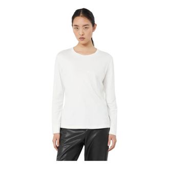 Max Mara Long Sleeve Tops - Dames - Longsleeves - Wit - S - Katoen - Tops