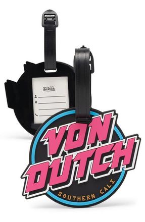 Von Dutch 80s Neon 2-Piece Suitcase ID Tag Set with Adjustable Straps at Nordstrom