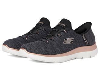 Skechers Womens Summits-Millionaire Hands Free Slip-in Trainers, Black Rose Gold Bkrg, 4 UK