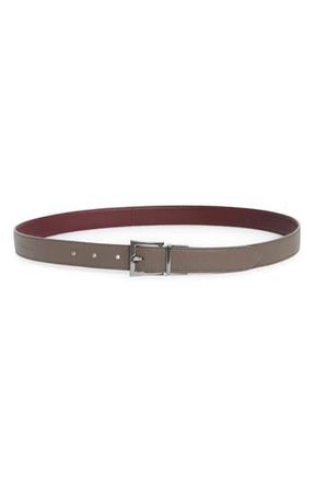Longchamp Reversible Leather Belt in Grey/Brandy at Nordstrom Rack