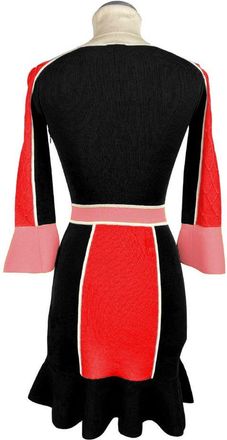 Elisabetta Franchi Elegant Geometric Turtleneck Womens Dress