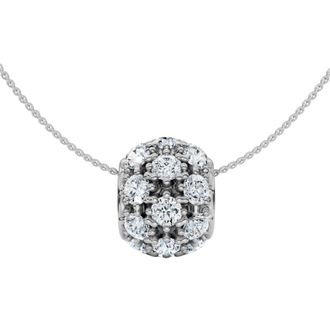 Pompeii3 1Ct Pave Puff Slide Diamond Pendant Womens Necklace 18 Lab Grown Gold