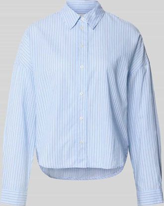 Marc O'Polo Relaxed Fit Hemdbluse aus reiner Baumwolle in Bleu, Gr&ouml;&szlig;e 34