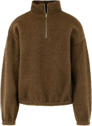 Jil Sander Brown Wool Fleece Sweatshirt