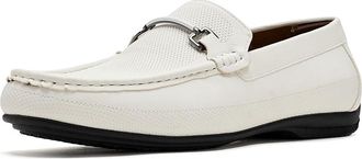 Stacy Adams Colton Moc Toe Slip-On Loafer Mens Shoes White : 11.5 M, Faux Leather
