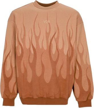 Vision Of Super Vlammen Lichtgewicht Crewneck Sweatshirt Terracotta - Heren - Sweatshirts - Oranje - S - Katoen - Hoodies & sweatvesten