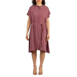 Herno Midi Jurk met Riem - Dames - Casual kleedjes - Roze - L - Polyester - Kleedjes
