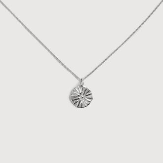 Monica Vinader Sterling Silver Sunburst Chain Necklace