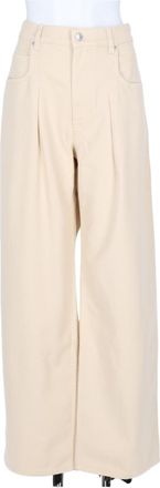 Isabel Marant High-Waisted Wide-Leg Pants with Front Pleats and Button Closure