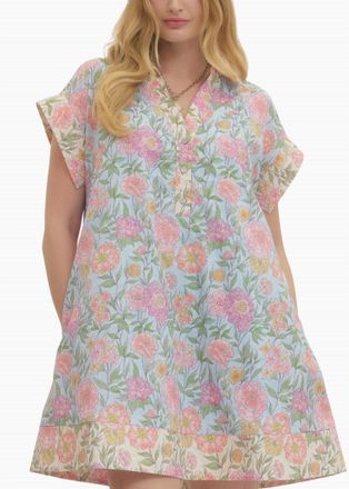 Entro Valeria Mini Dress In Light Blue