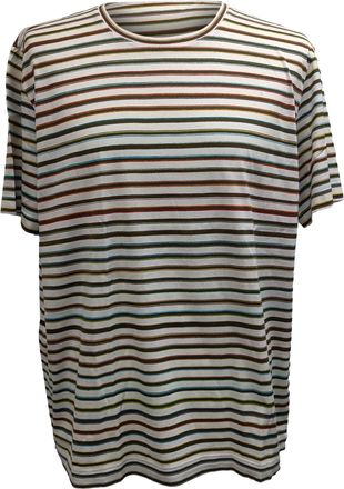 Missoni Striped Crewneck T-Shirt in Multicolor Cotton