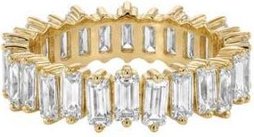 Argento Vivo Cubic Zirconia Baguette Band Ring in Gold at Nordstrom, Size 9