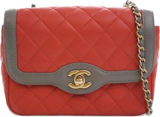 Chanel 2016-2017 Mini Quilted Lambskin Two Tone Day Flap crossbody bag - Grijs