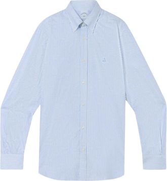 Brooks Brothers Regular Fit Button-Down Shirt - Heren - Casual Overhemden - Blauw - M - Katoen - Overhemden