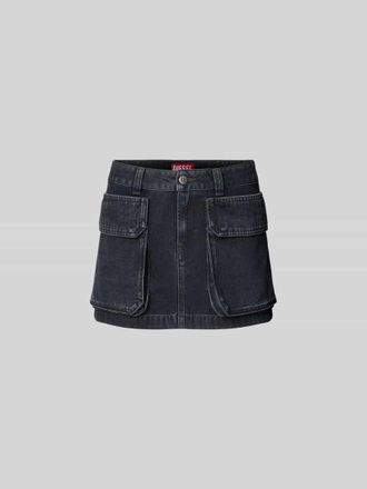 Diesel Jeansrock mit Pattentaschen in Dunkelgrau Melange, Gr&ouml;&szlig;e 24