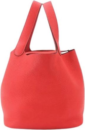 Herm&egrave;s Pre-owned Vintage Bucket Bag - Dames - Vintage Tas - Rood - ONE Size - Leer - Vintage