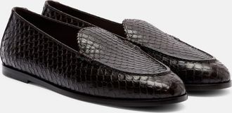 Aquazzura Mocassini College in pelle con stampa serpente