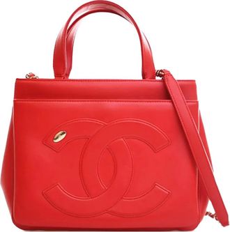 Chanel 2019 kleine lamsleren CC Mania Shopping shopper - Rood