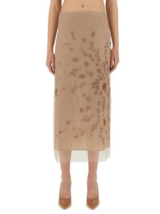Fendi Antiek Roze Tule Rok