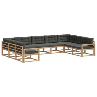 vidaXL Conjunto De Sof&aacute;s De Exterior 9 Uds. Blanco Y Antracita Vidaxl