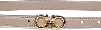 Ferragamo Womens Belt Gancini Calf Leather Mud