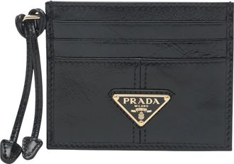 Prada Portacarte - Dames - Portefeuilles - Zwart - ONE Size - Leer - Accessoires